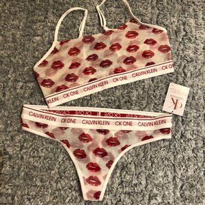 Calvin Klein Lips Bralette & Thong Set NWT